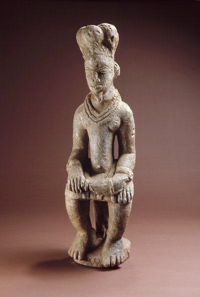 Seated figure with sword, Esie, before 1850 by Nigerian